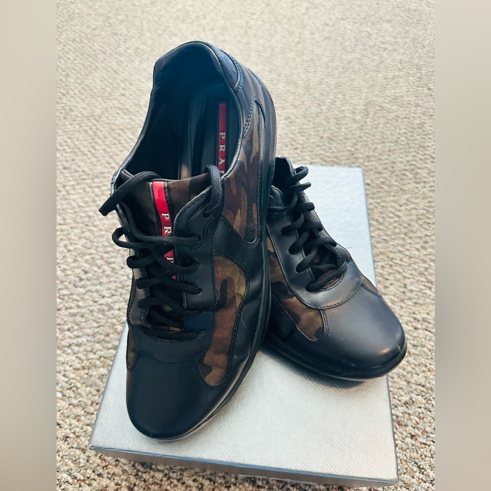 Men's Prada Spazzolato-Camouflage sneakers